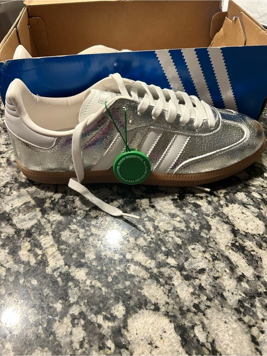 adidas Other - adidas Samba OG Silver White Sneakers / size US 8 - new in box.